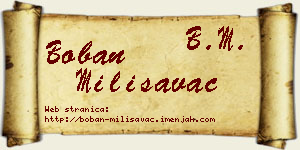 Boban Milisavac vizit kartica